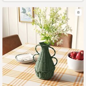 Green Wicker Vase (NWOT)